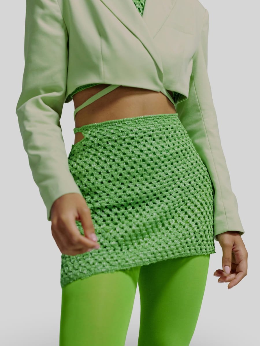 Knit mini skirt